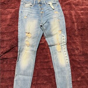 Old Navy Light Blue Distressed Skinny Jeans